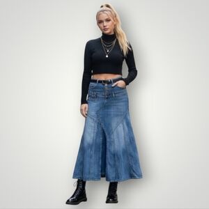 H&M Blue Denim Maxi Skirt